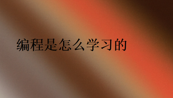編程是怎么學(xué)習(xí)的