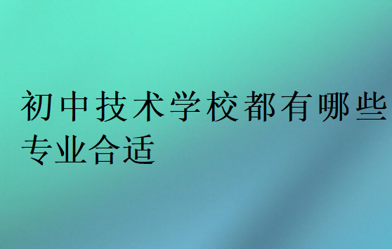 初中技術(shù)學(xué)校都有哪些專(zhuān)業(yè)合適