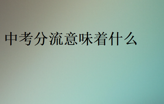 中考分流能上什么學(xué)校